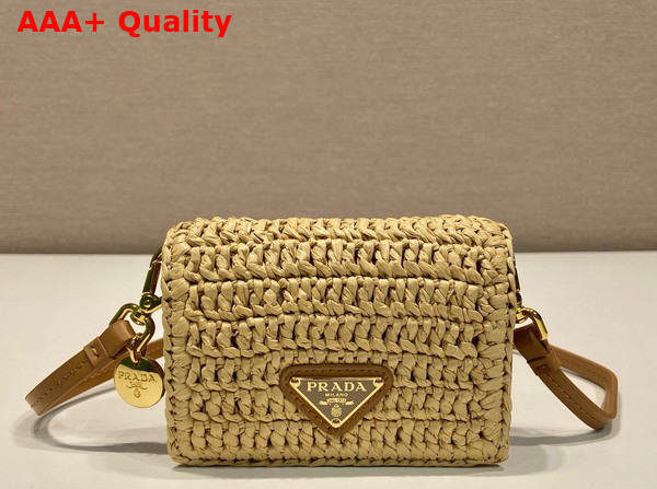 Prada Crochet Card Holder with Shoulder Strap in Natural 1MR024 Replica