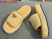 Prada Crochet Flatform Slides in Natural 1XZ761 Replica