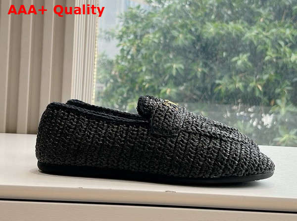 Prada Crochet Loafers in Black 1D437N Replica