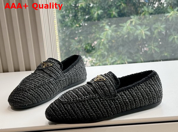 Prada Crochet Loafers in Black 1D437N Replica