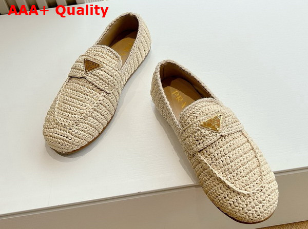 Prada Crochet Loafers in Natural 1D437N Replica