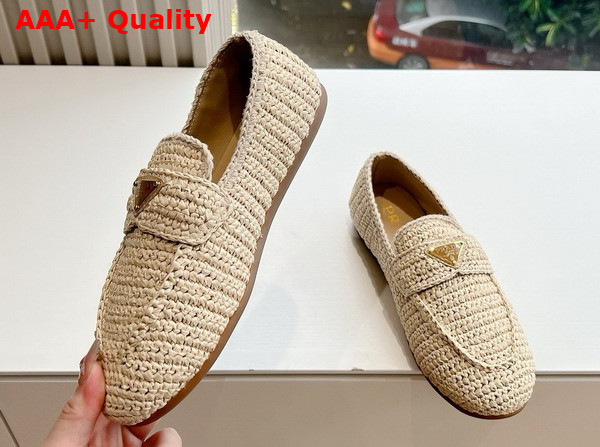 Prada Crochet Loafers in Natural 1D437N Replica