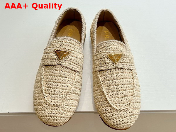 Prada Crochet Loafers in Natural 1D437N Replica