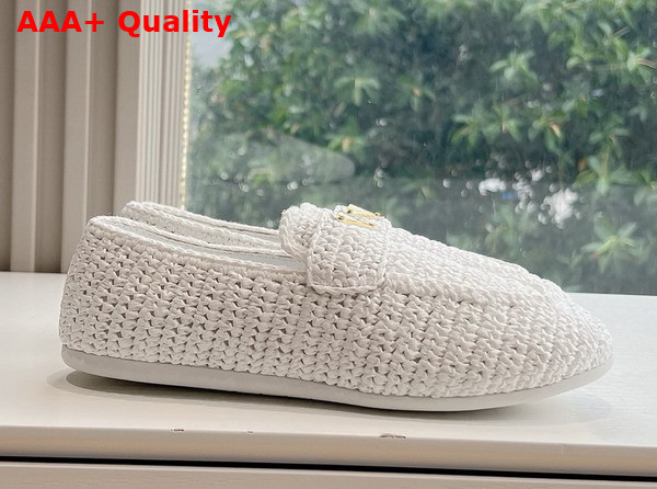 Prada Crochet Loafers in White 1D437N Replica