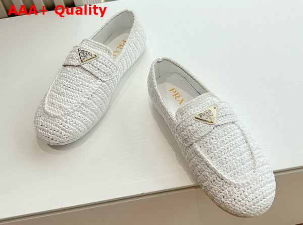 Prada Crochet Loafers in White 1D437N Replica