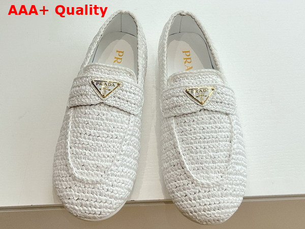 Prada Crochet Loafers in White 1D437N Replica