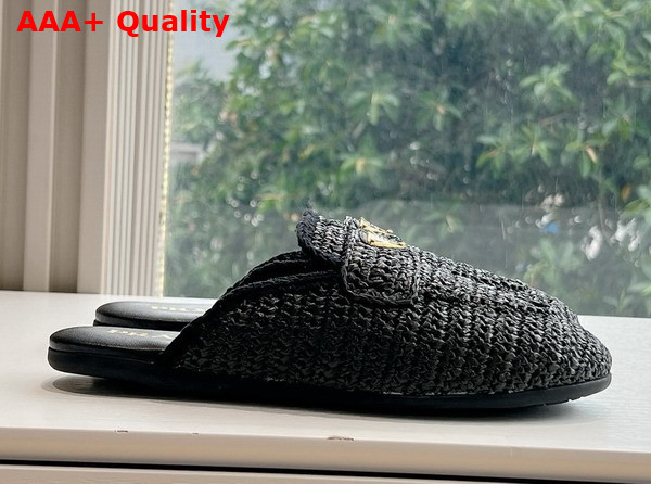 Prada Crochet Mules in Black Replica