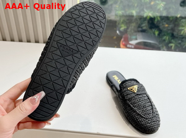 Prada Crochet Mules in Black Replica