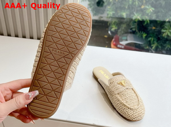 Prada Crochet Mules in Natural Replica