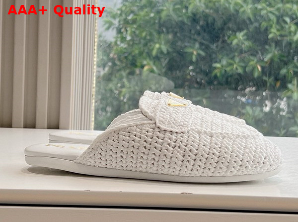 Prada Crochet Mules in White Replica