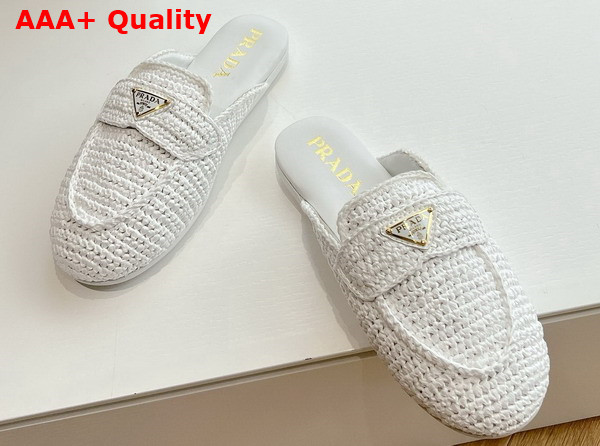 Prada Crochet Mules in White Replica