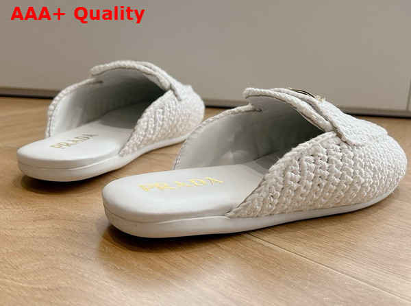 Prada Crochet Mules in White Replica