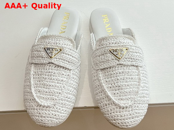 Prada Crochet Mules in White Replica