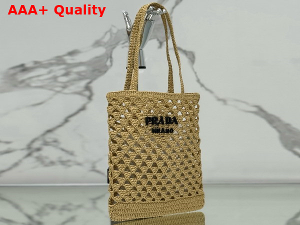 Prada Crochet Tote Bag Natural 1BG493 Replica