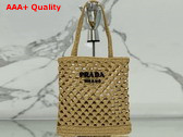 Prada Crochet Tote Bag Natural 1BG493 Replica