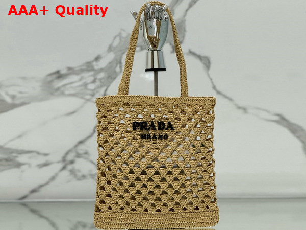 Prada Crochet Tote Bag Natural 1BG493 Replica