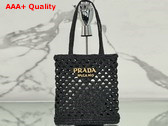 Prada Crochet Tote Bag in Black 1BG493 Replica