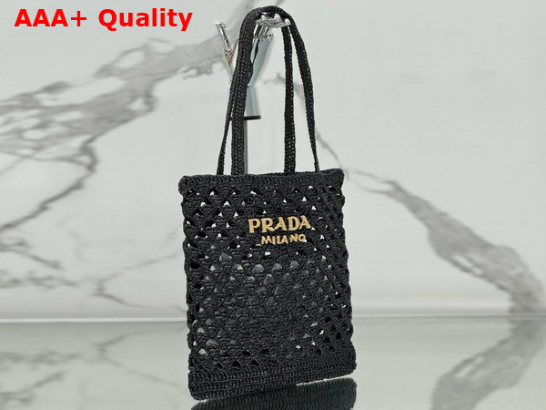 Prada Crochet Tote Bag in Black 1BG493 Replica