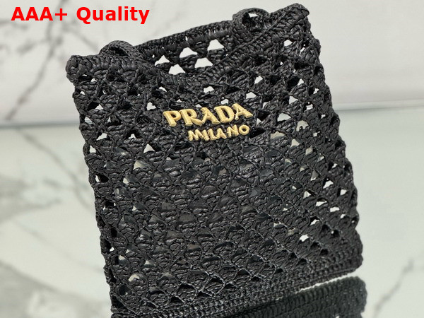 Prada Crochet Tote Bag in Black 1BG493 Replica