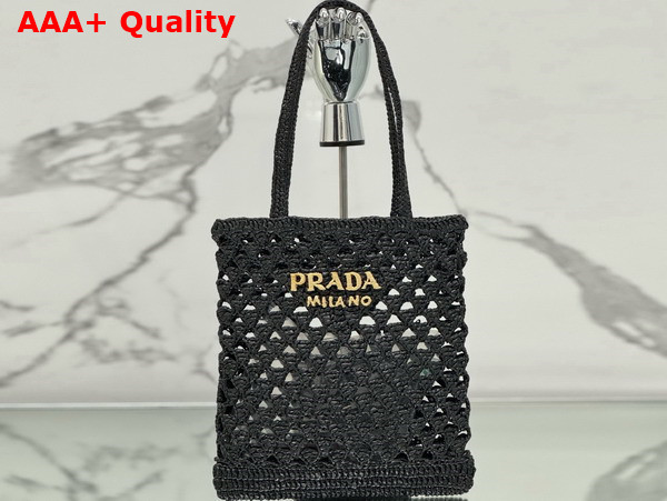 Prada Crochet Tote Bag in Black 1BG493 Replica