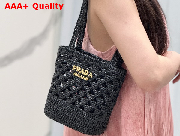 Prada Crochet Tote Bag in Black 1BG494 Replica