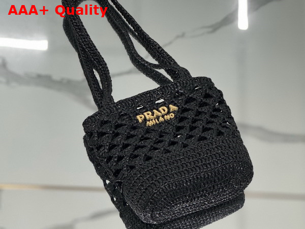 Prada Crochet Tote Bag in Black 1BG494 Replica