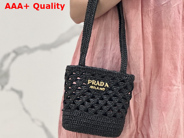 Prada Crochet Tote Bag in Black 1BG494 Replica