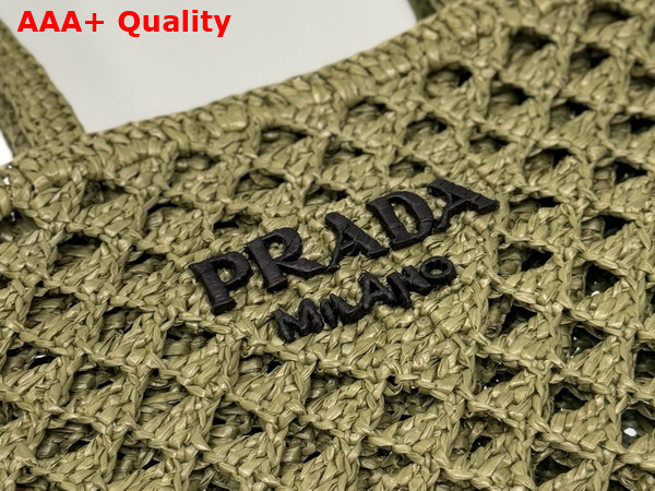 Prada Crochet Tote Bag in Olive Green 1BG493 Replica