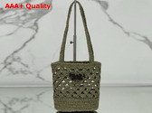 Prada Crochet Tote Bag in Olive Green 1BG494 Replica