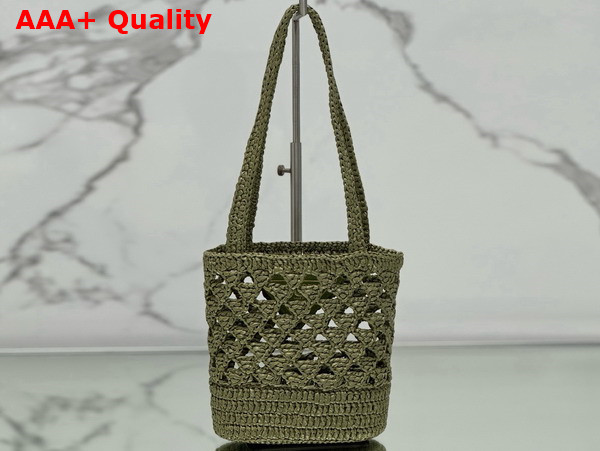 Prada Crochet Tote Bag in Olive Green 1BG494 Replica