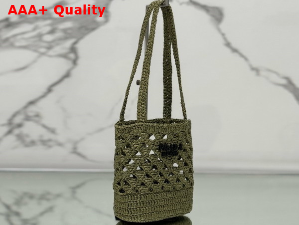 Prada Crochet Tote Bag in Olive Green 1BG494 Replica