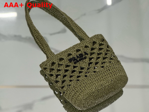 Prada Crochet Tote Bag in Olive Green 1BG494 Replica