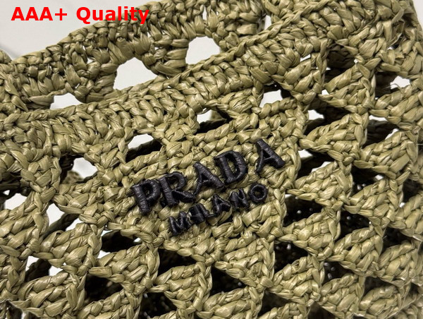 Prada Crochet Tote Bag in Olive Green 1BG494 Replica