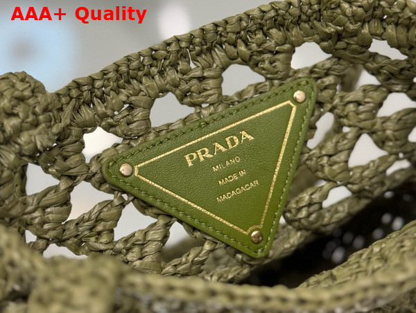 Prada Crochet Tote Bag in Olive Green 1BG494 Replica