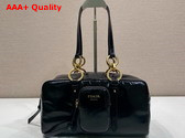 Prada Dangle Leather Top Handle Bag in Black 1BB138 Replica