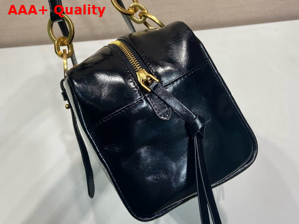 Prada Dangle Leather Top Handle Bag in Black 1BB138 Replica