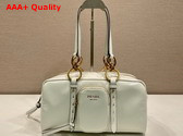 Prada Dangle Leather Top Handle Bag in White 1BB138 Replica