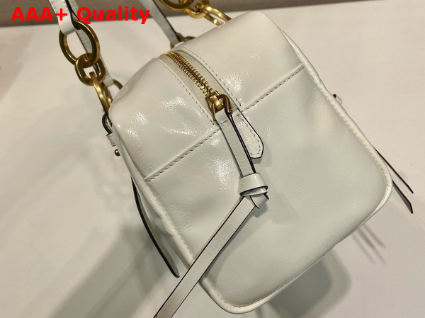 Prada Dangle Leather Top Handle Bag in White 1BB138 Replica