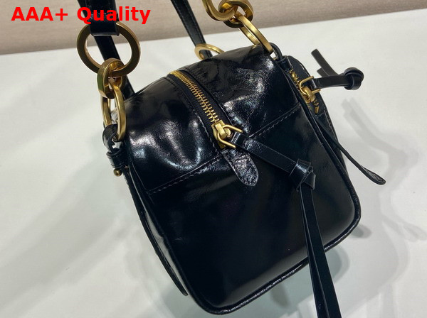 Prada Dangle Leather Top Handle Mini Bag in Black 1BB137 Replica