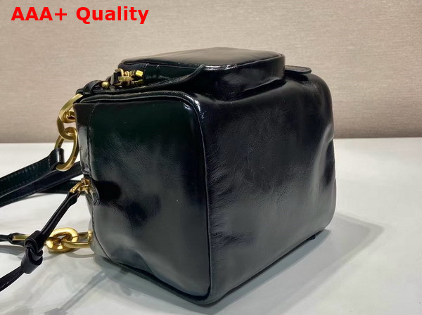 Prada Dangle Leather Top Handle Mini Bag in Black 1BB137 Replica