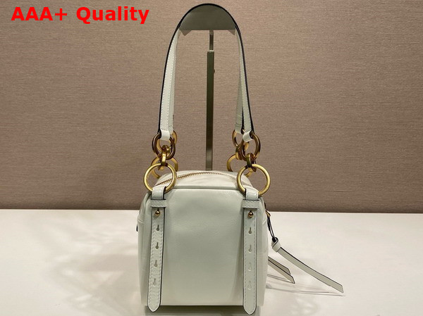 Prada Dangle Leather Top Handle Mini Bag in White 1BB137 Replica