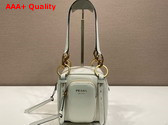 Prada Dangle Leather Top Handle Mini Bag in White 1BB137 Replica