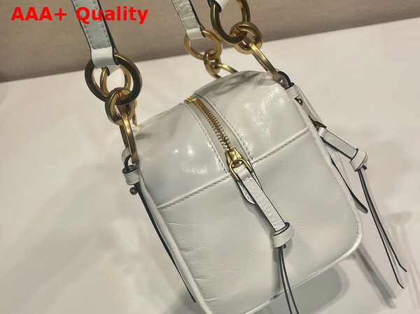 Prada Dangle Leather Top Handle Mini Bag in White 1BB137 Replica