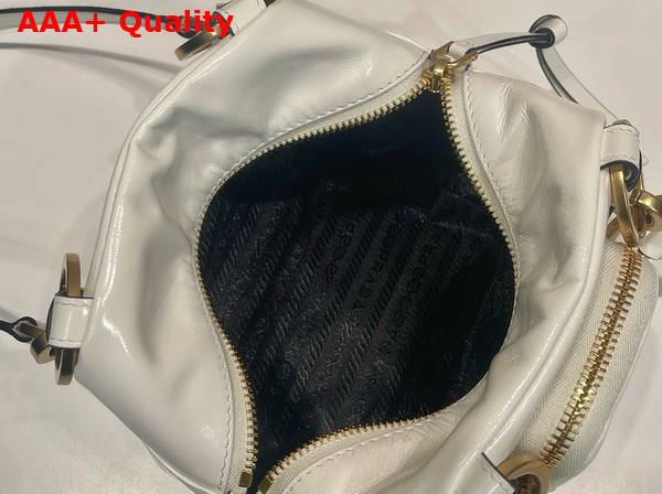 Prada Dangle Leather Top Handle Mini Bag in White 1BB137 Replica