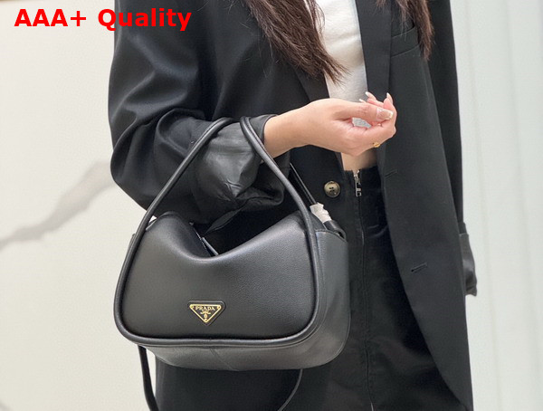 Prada Darling Leather Handbag in Black 1BA451 Replica