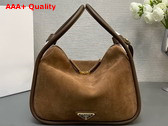 Prada Darling Leather Handbag in Cocoa Brown Suede Leather 1BA451 Replica