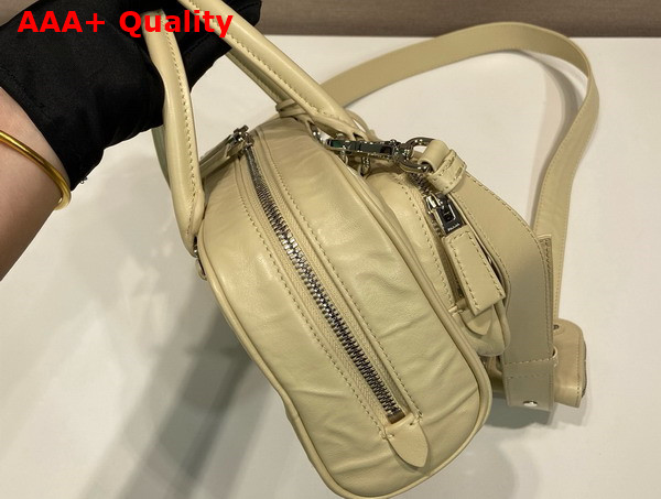 Prada Desert Beige Antique Nappa Leather Multi Pocket Top Handle Bag 1BB099 Replica