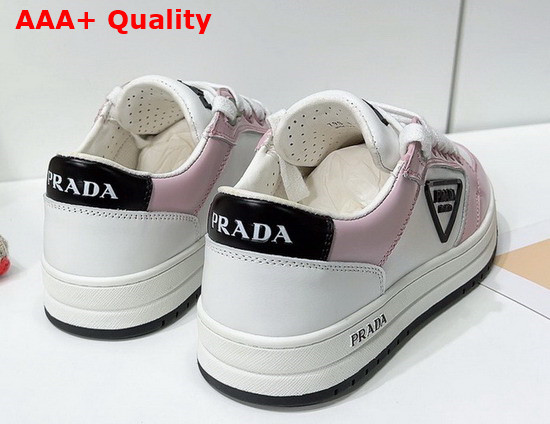 Prada District Perforated Leather Sneakers White Alabaster Pink Replica