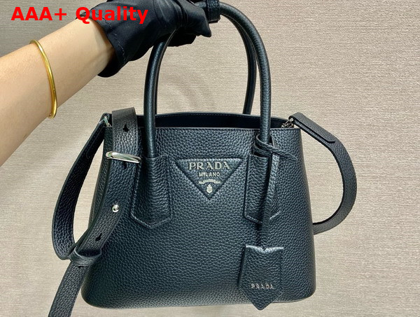 Prada Double Leather Mini Bag in Black 1BG443 Replica