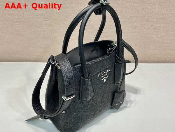 Prada Double Leather Mini Bag in Black 1BG443 Replica